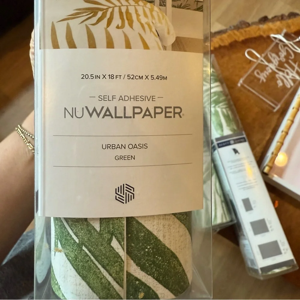Scott Living Self Adhesive NuWallPaper Urban Oasis Green
